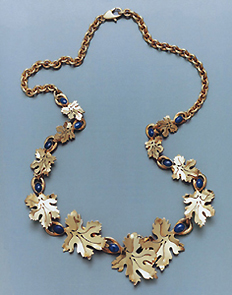 gold grape leaf necklace